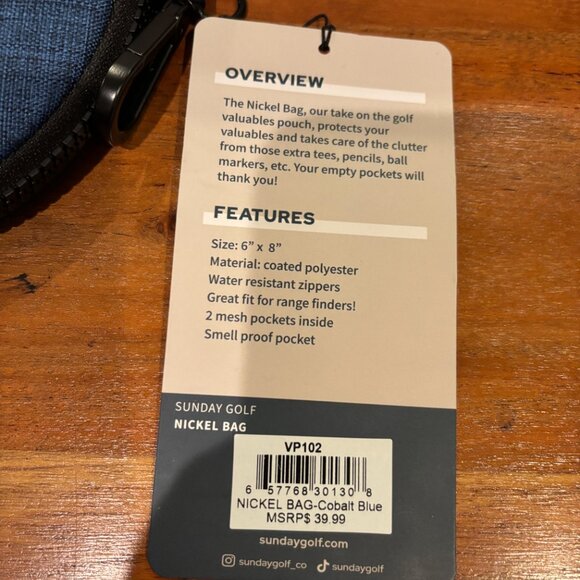 Sunday Golf Nickel Bag,  New with Tags - Picture 5 of 9